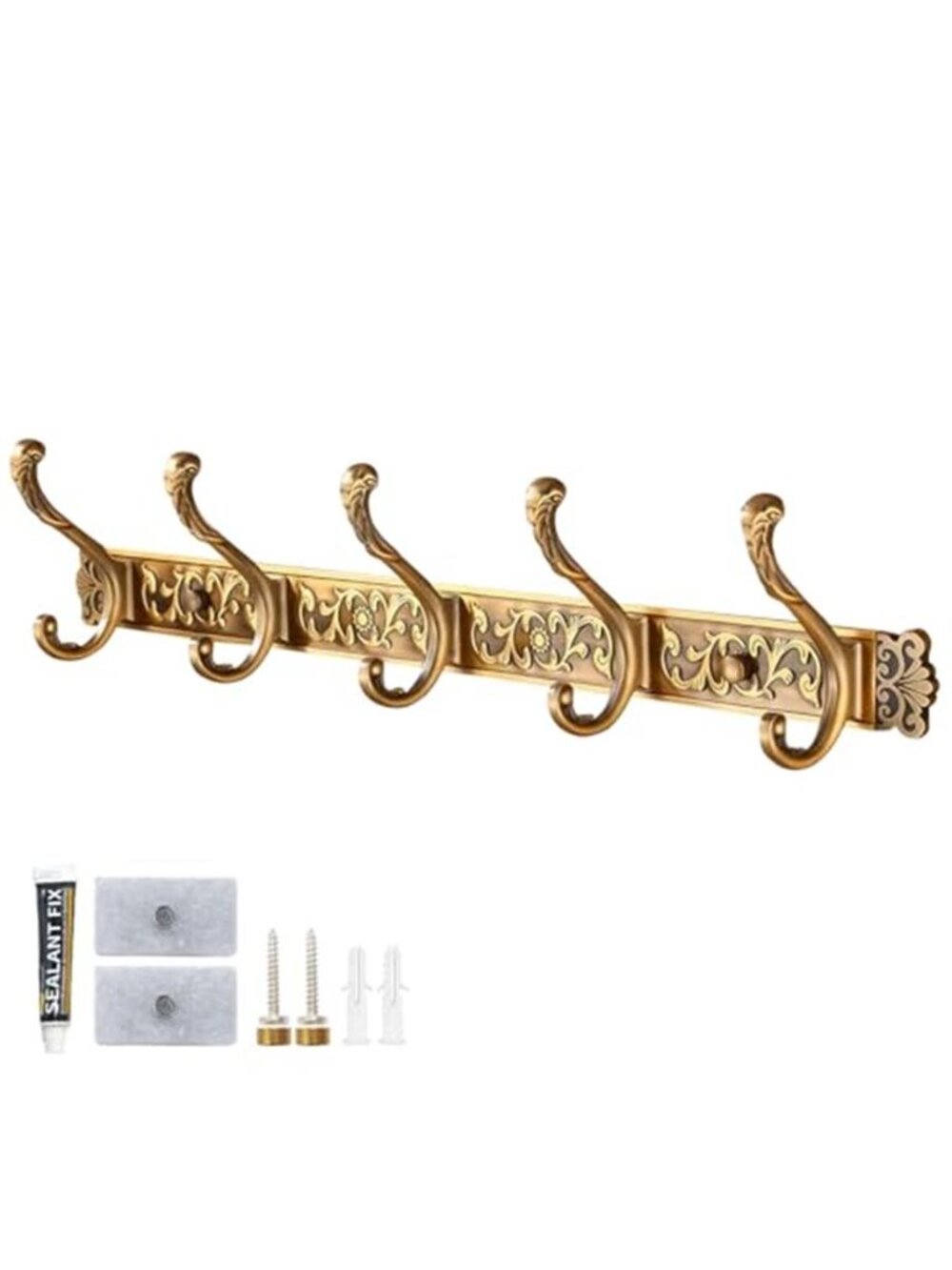 Vintage Wall Mounted Coat Rack 1Pcs Row of Heavy Duty Hook, Gold Coat Hooks